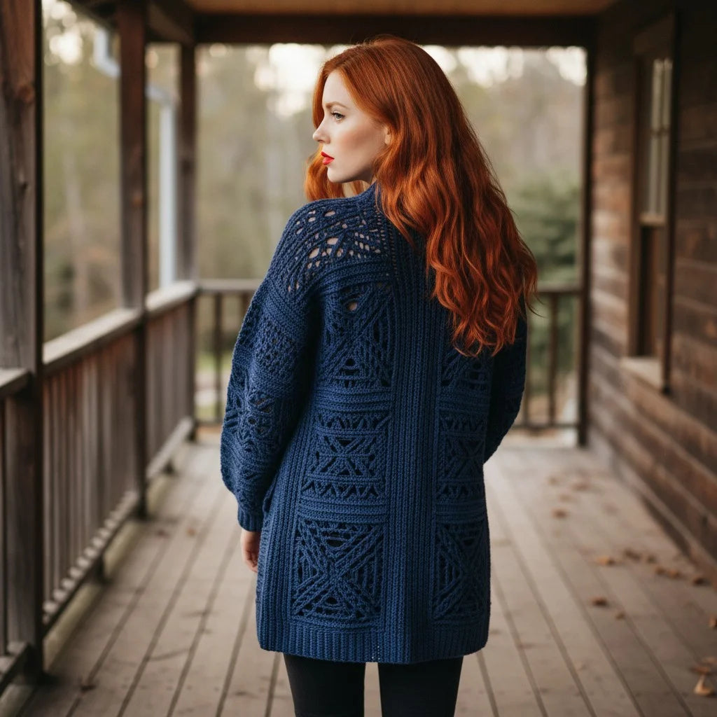 crochet knit cardigan oversized boho open sweater women