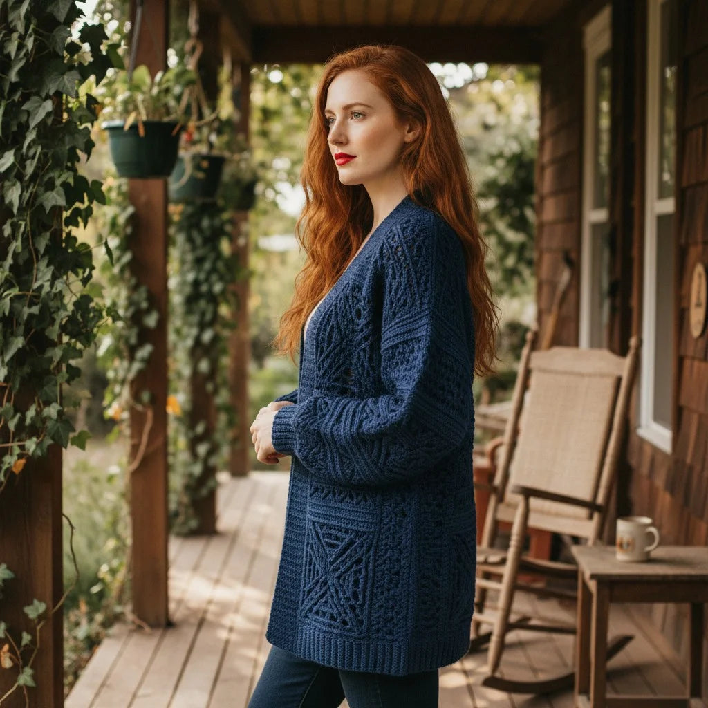 crochet knit cardigan oversized boho open sweater women