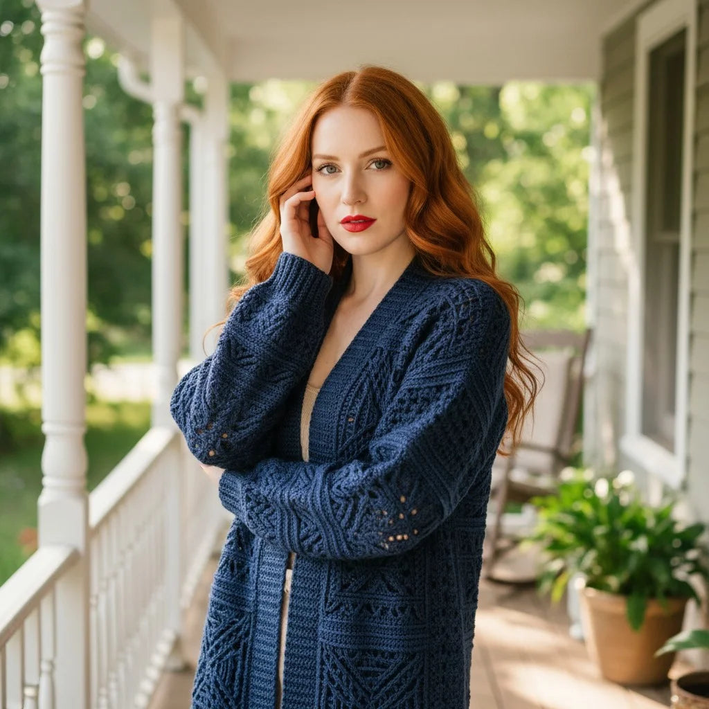 crochet knit cardigan oversized boho open sweater women