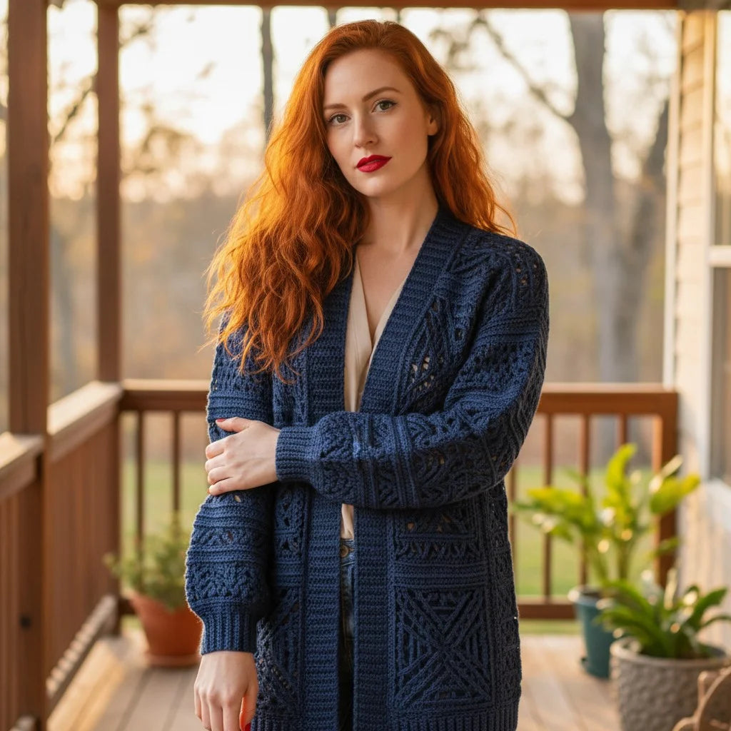 crochet knit cardigan oversized boho open sweater women