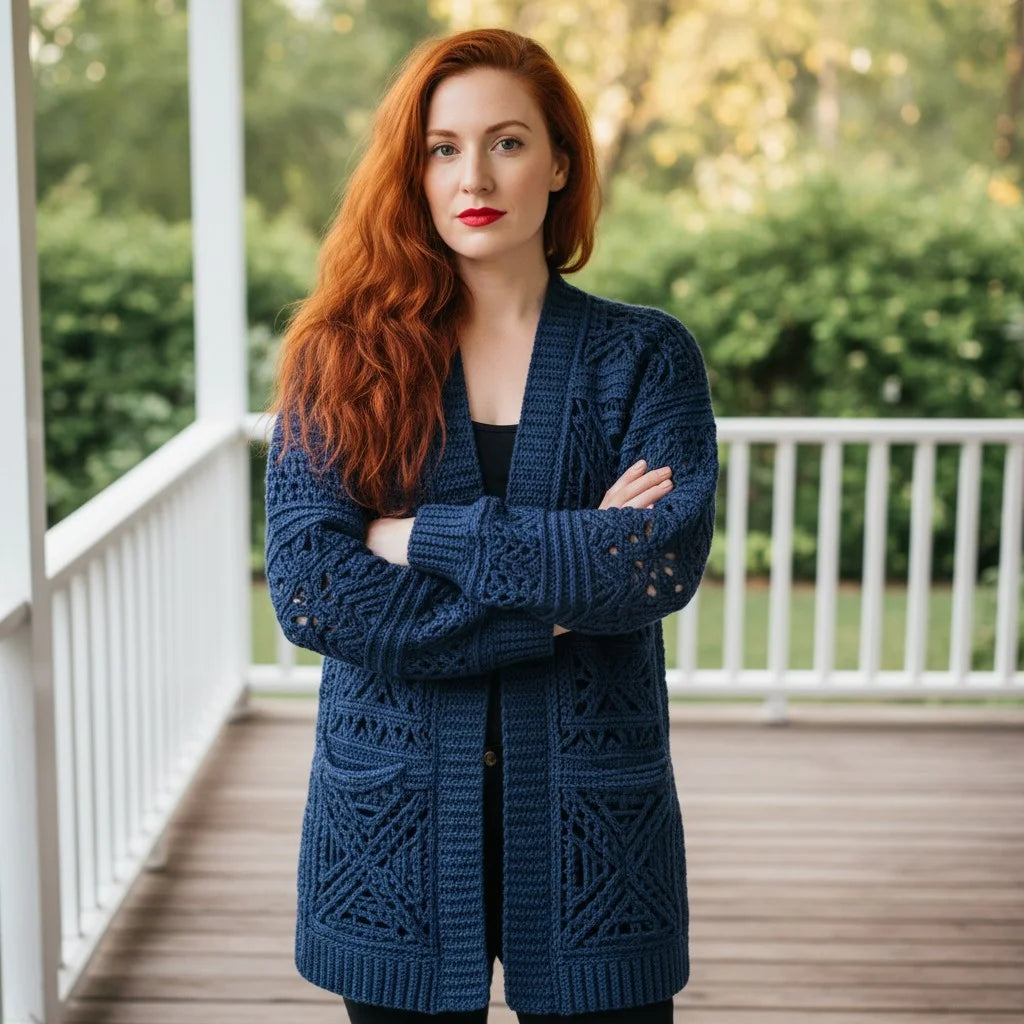 crochet knit cardigan oversized boho open sweater women