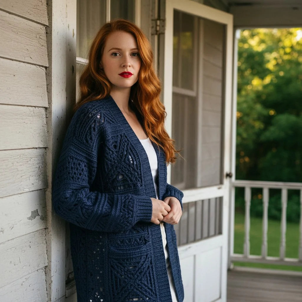 crochet knit cardigan oversized boho open sweater women