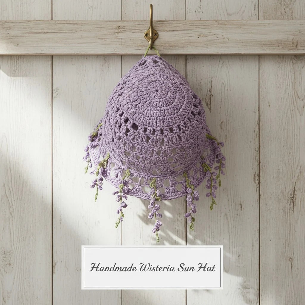 lavender crochet bucket hat boho floral summer hat