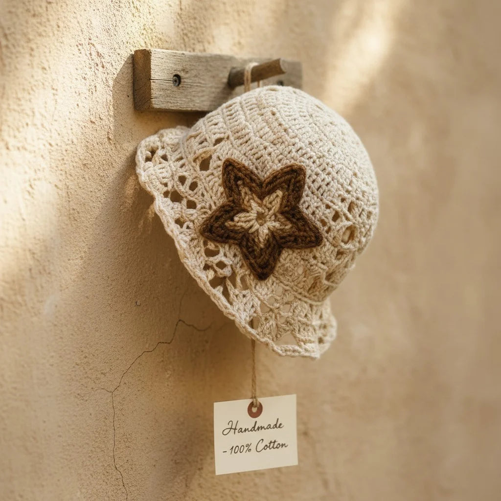 star crochet bucket hat aesthetic boho summer cap