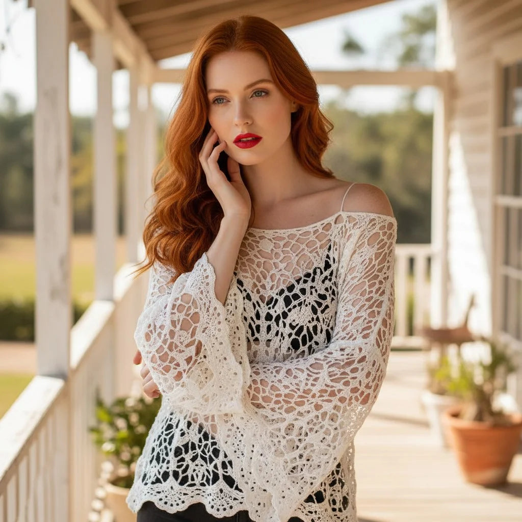 crochet beach cover up for women boho lace tunic lightweight crochet swim cover up