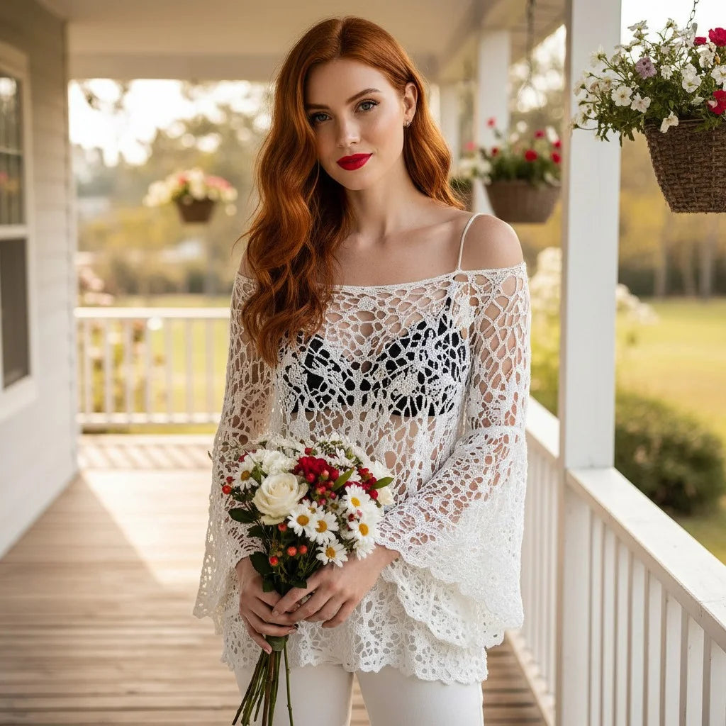 crochet beach cover up for women boho lace tunic lightweight crochet swim cover up