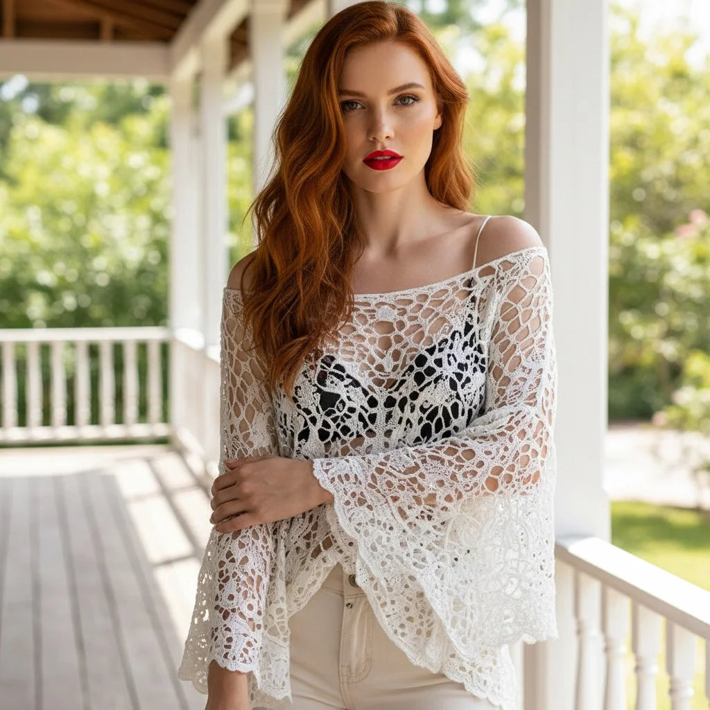 crochet beach cover up for women boho lace tunic lightweight crochet swim cover up