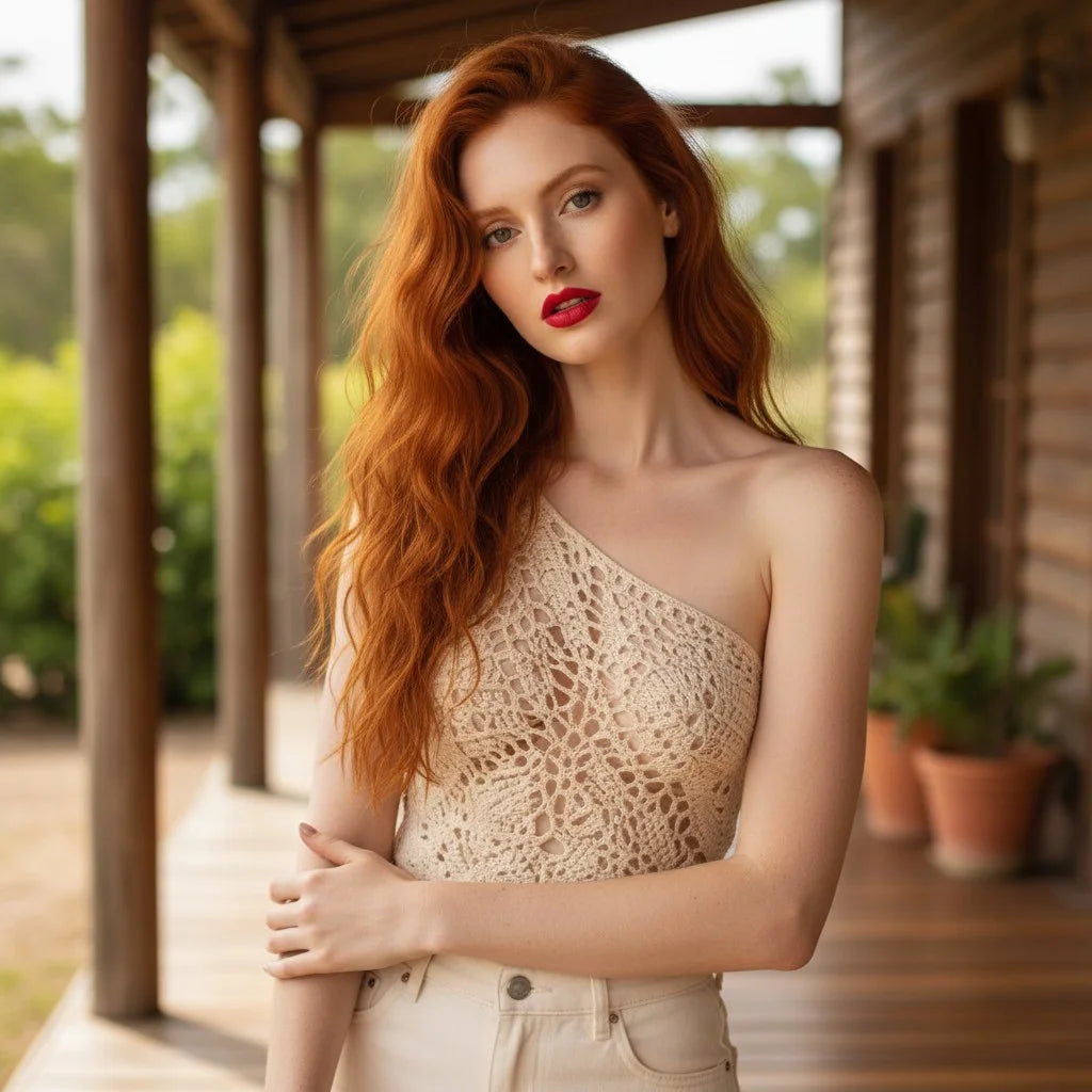 one shoulder crochet crop top handmade boho butterfly cami