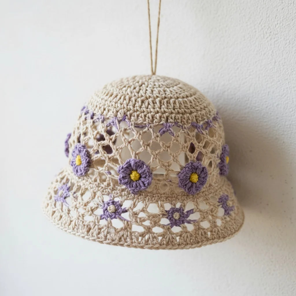 floral crochet bucket hat boho summer sun hat women