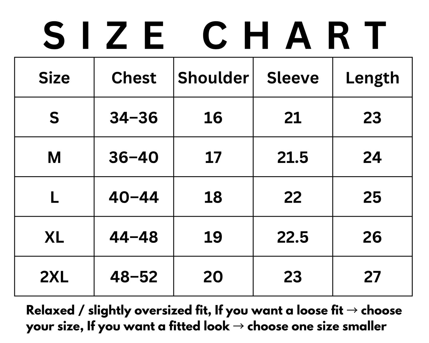 Size chart for daisy crochet cardigan showing measurements for S, M, L, XL, and 2XL sizes.